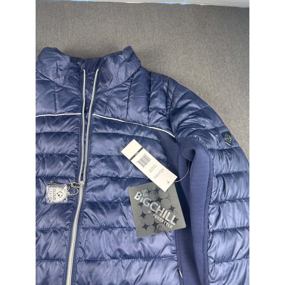 BIGCHILL Freestyle Puffer Jacket Navy Blue Light Cloud Tech Full Zip Women's L‎